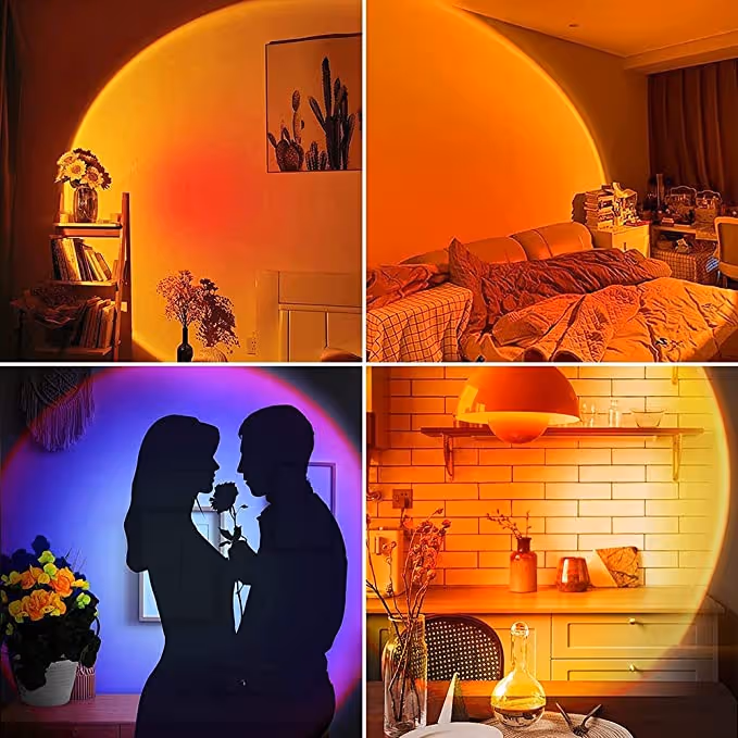Warm sunset lighting creates a cozy home atmosphere