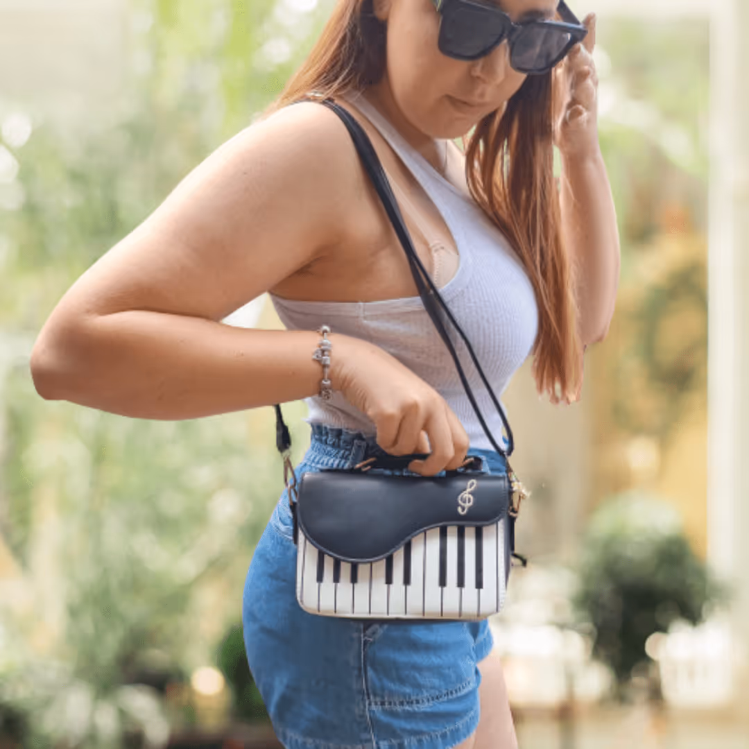 Piano Style Crossbody Purse